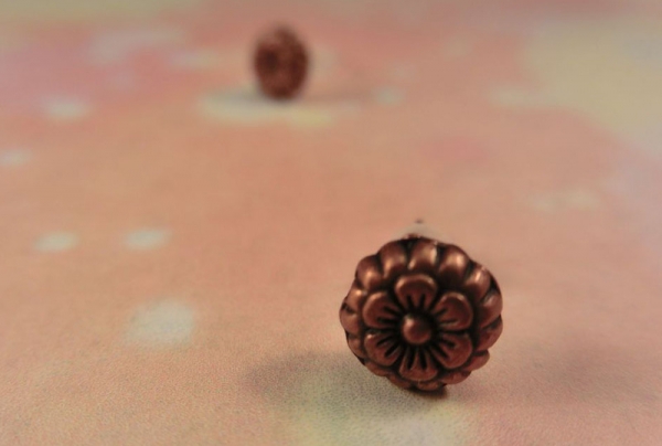 Kupferfarbene Blumen Ohrstecker Blümchen Flower